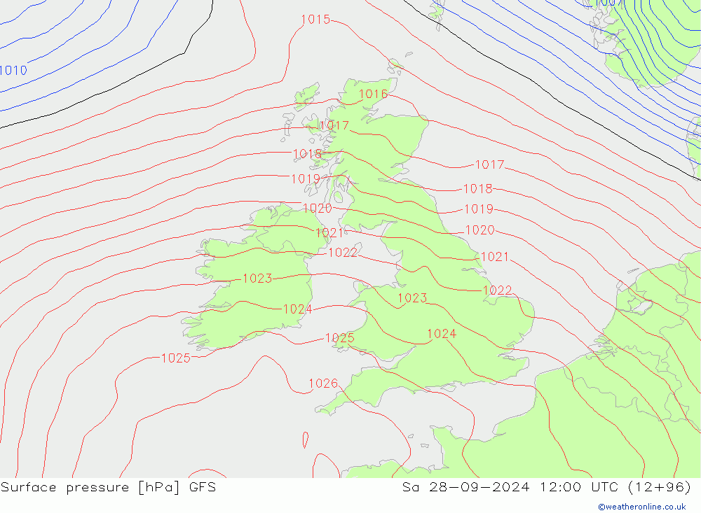 Yer basıncı GFS Cts 28.09.2024 12 UTC