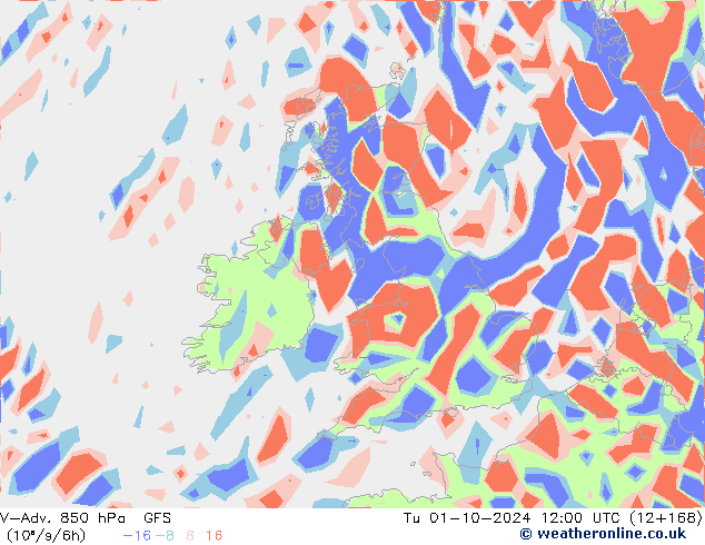 V-Adv. 850 hPa GFS Říjen 2024