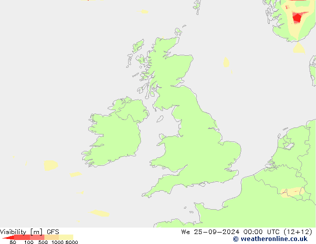 Visibility GFS We 25.09.2024 00 UTC