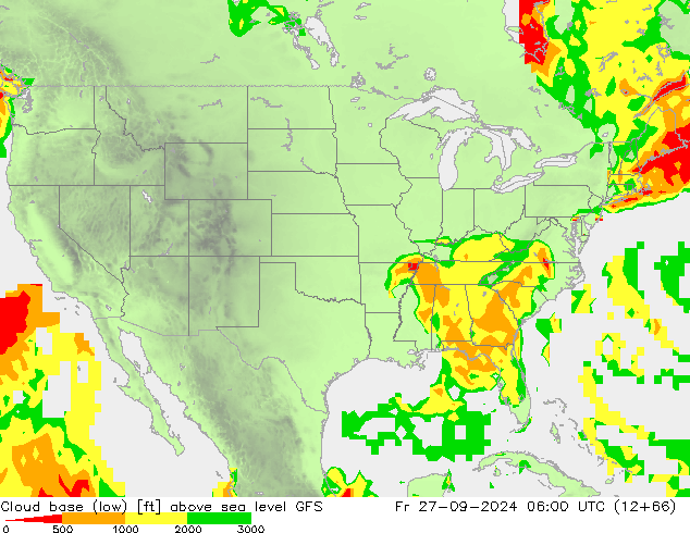 Cloud base (low) GFS vie 27.09.2024 06 UTC