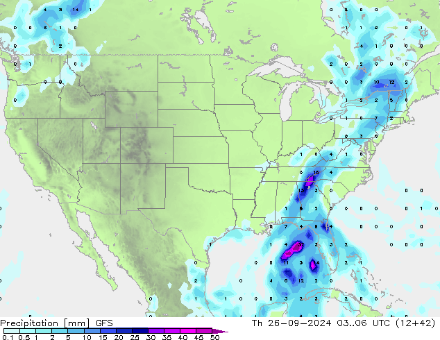 Précipitation GFS jeu 26.09.2024 06 UTC