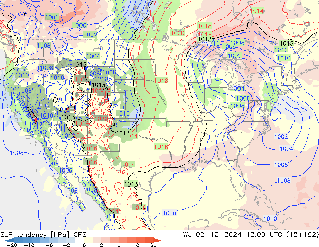 SLP tendency GFS We 02.10.2024 12 UTC