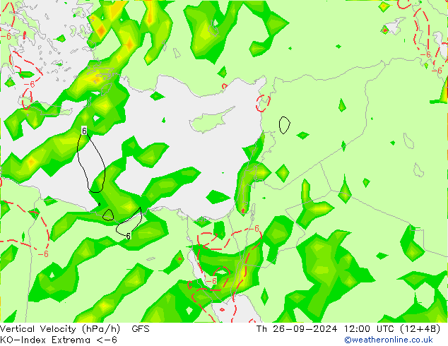 Convection-Index GFS czw. 26.09.2024 12 UTC