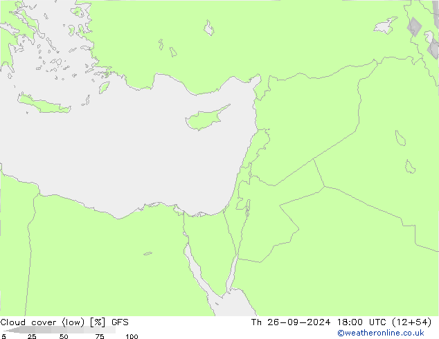 Nubes bajas GFS jue 26.09.2024 18 UTC