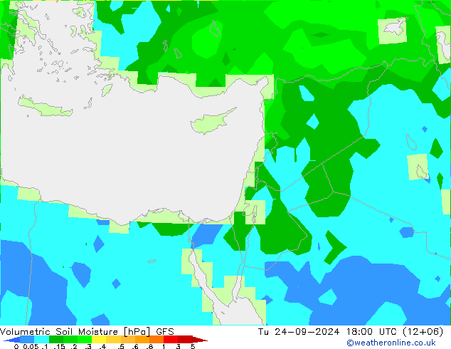 Volumetric Soil Moisture GFS Tu 24.09.2024 18 UTC