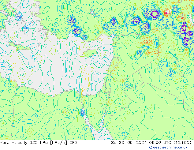 Vert. Velocity 925 hPa GFS Sa 28.09.2024 06 UTC