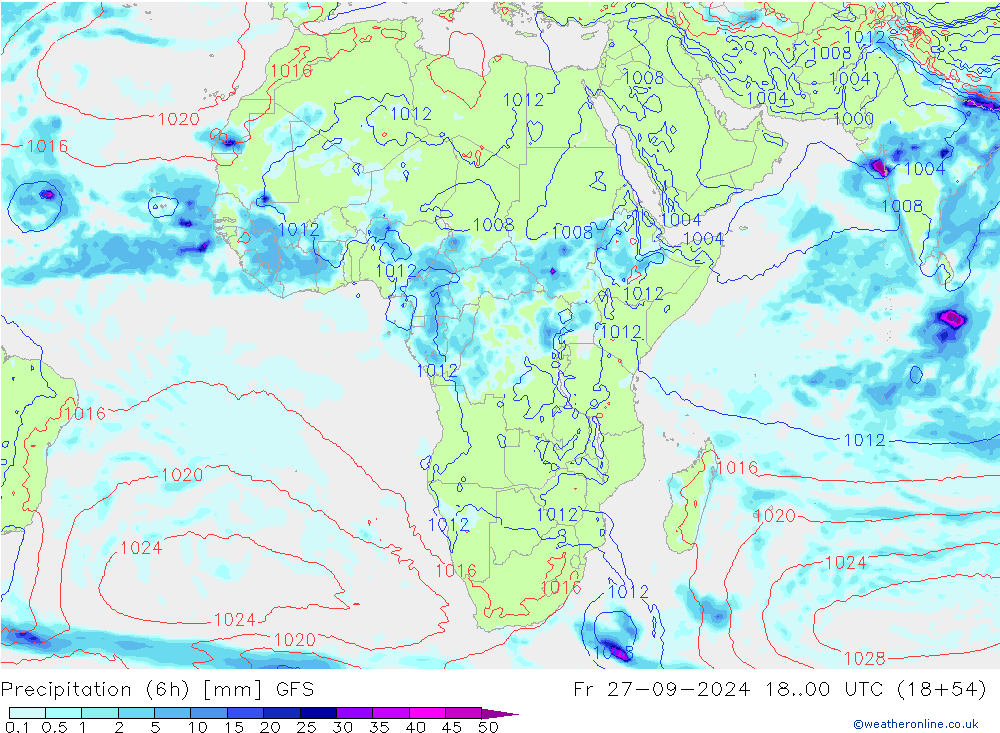 Z500/Rain (+SLP)/Z850 GFS Fr 27.09.2024 00 UTC