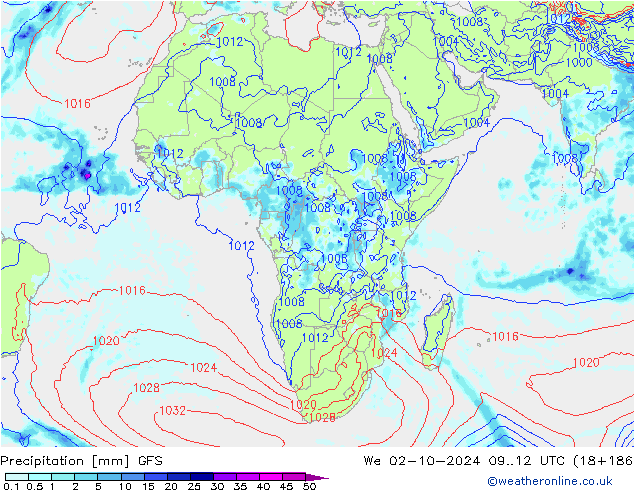 Precipitation GFS We 02.10.2024 12 UTC