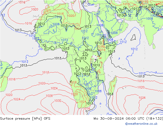 Yer basıncı GFS Pzt 30.09.2024 06 UTC