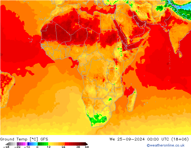 Bodemtemperatuur GFS wo 25.09.2024 00 UTC