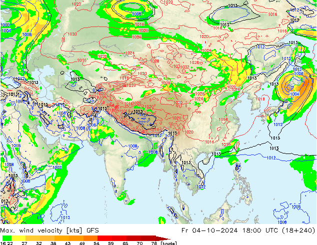 Max. wind velocity GFS Pá 04.10.2024 18 UTC