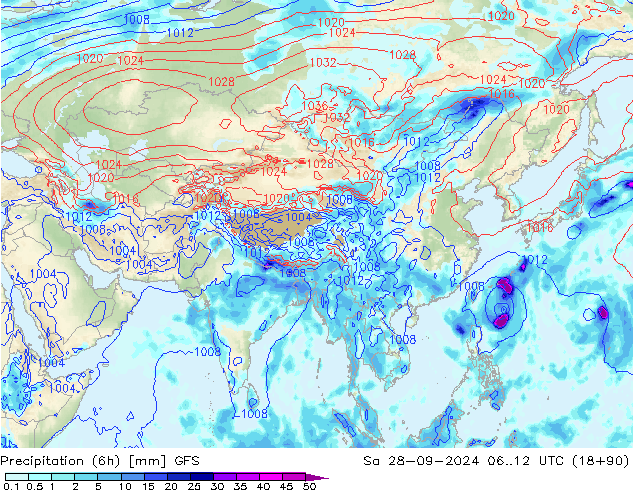 Z500/Rain (+SLP)/Z850 GFS  28.09.2024 12 UTC