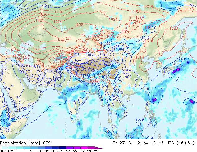 Niederschlag GFS Fr 27.09.2024 15 UTC