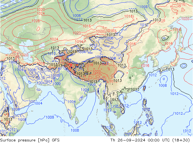 Luchtdruk (Grond) GFS do 26.09.2024 00 UTC