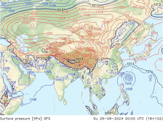 GFS: nie. 29.09.2024 00 UTC