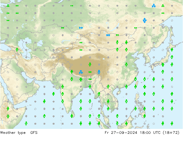 rodzaj opadu GFS pt. 27.09.2024 18 UTC