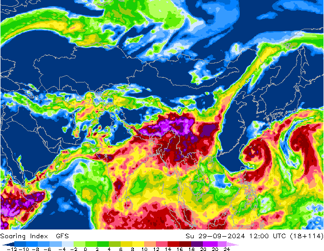 Soaring Index GFS Вс 29.09.2024 12 UTC