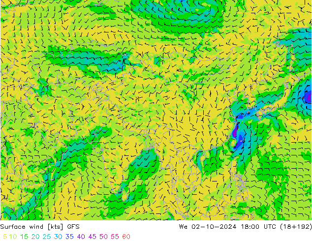 Bodenwind GFS Mi 02.10.2024 18 UTC