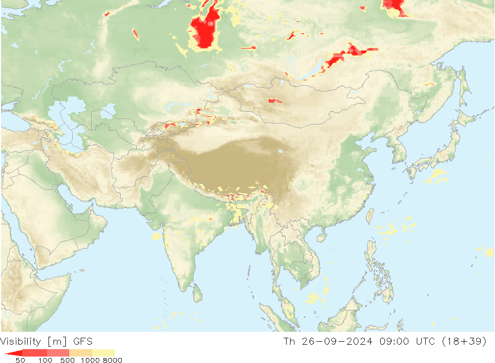 Visibility GFS Th 26.09.2024 09 UTC