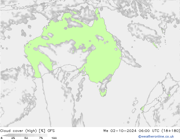 nuvens (high) GFS Qua 02.10.2024 06 UTC