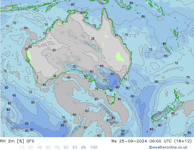 RH 2m GFS We 25.09.2024 06 UTC