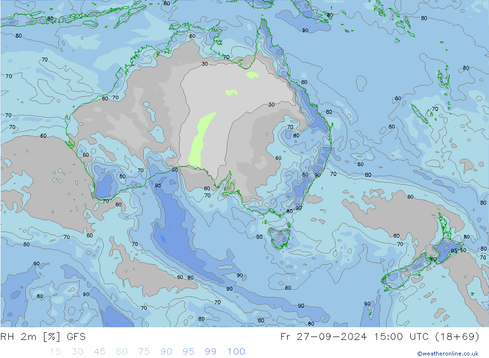 RH 2m GFS Fr 27.09.2024 15 UTC