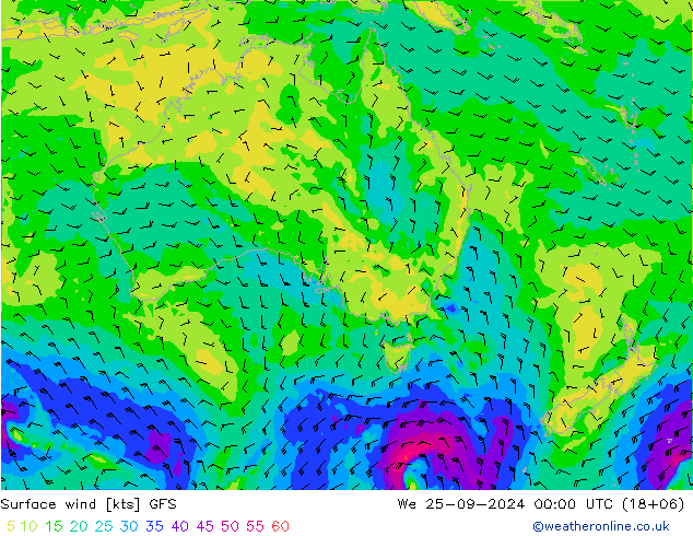 Prec 6h/Wind 10m/950 GFS We 25.09.2024 00 UTC