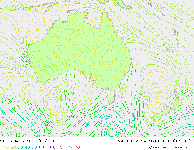 Rüzgar 10m GFS Sa 24.09.2024 18 UTC