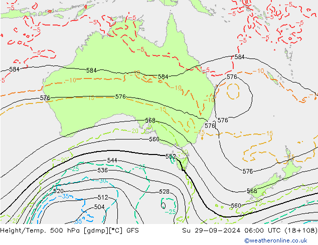 Z500/Rain (+SLP)/Z850 GFS Su 29.09.2024 06 UTC