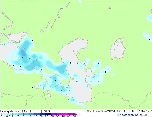 Nied. akkumuliert (12Std) GFS Mi 02.10.2024 18 UTC