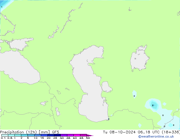 Yağış (12h) GFS Sa 08.10.2024 18 UTC