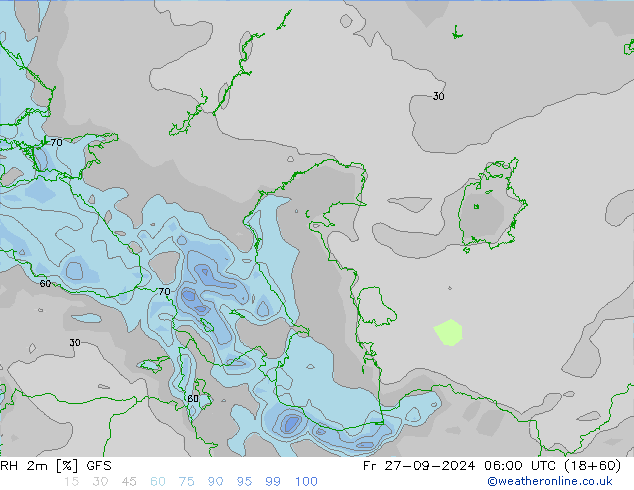 RH 2m GFS Fr 27.09.2024 06 UTC