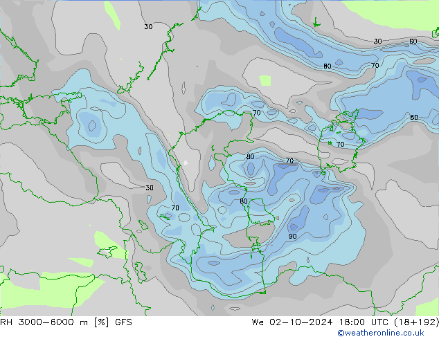 RH 3000-6000 m GFS We 02.10.2024 18 UTC