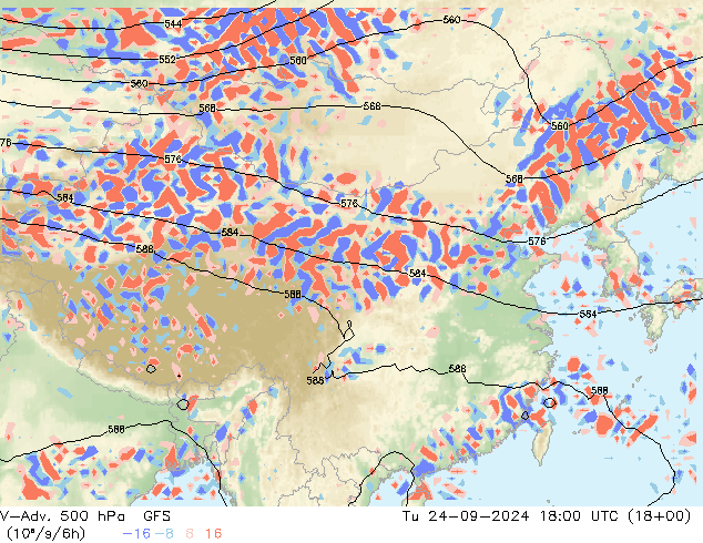 V-Adv. 500 hPa GFS Tu 24.09.2024 18 UTC