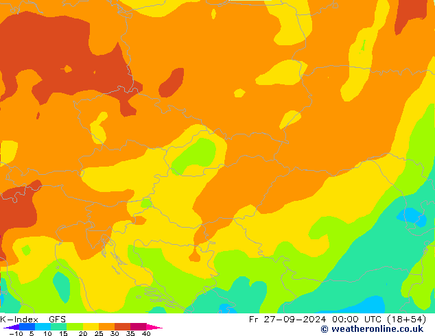 K-Index GFS  27.09.2024 00 UTC