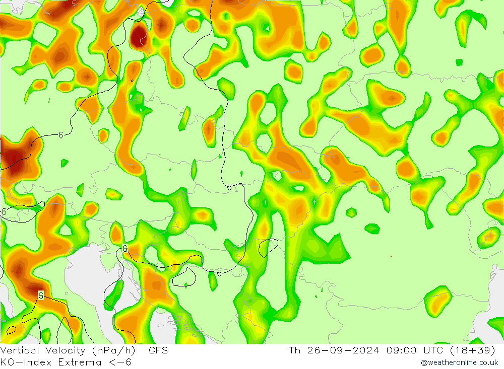 Convectie-Index GFS do 26.09.2024 09 UTC