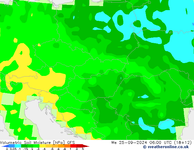 Volumetric Soil Moisture GFS We 25.09.2024 06 UTC