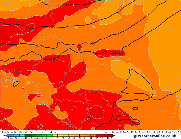 Theta-W 850hPa GFS October 2024