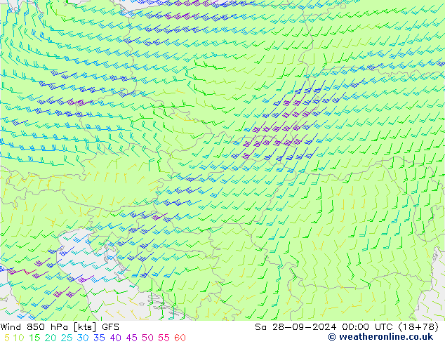  850 hPa GFS  28.09.2024 00 UTC