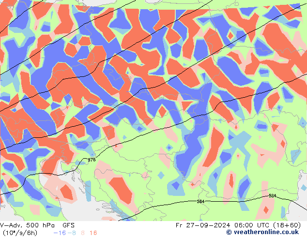 V-Adv. 500 hPa GFS Fr 27.09.2024 06 UTC