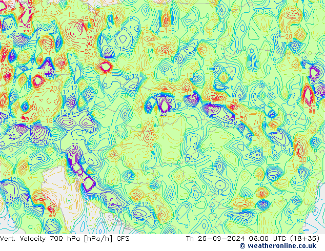 Vert. Velocity 700 гПа GFS чт 26.09.2024 06 UTC