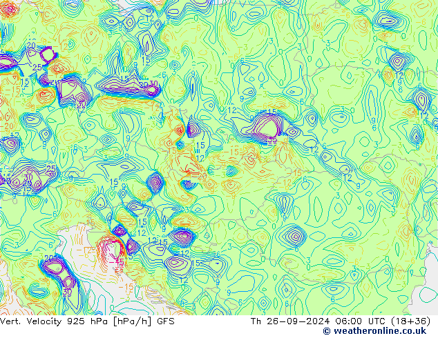 Vert. Velocity 925 hPa GFS Th 26.09.2024 06 UTC