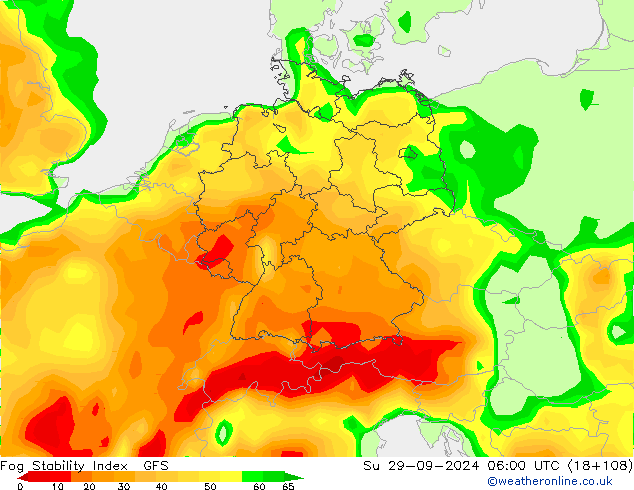 Fog Stability Index GFS dim 29.09.2024 06 UTC