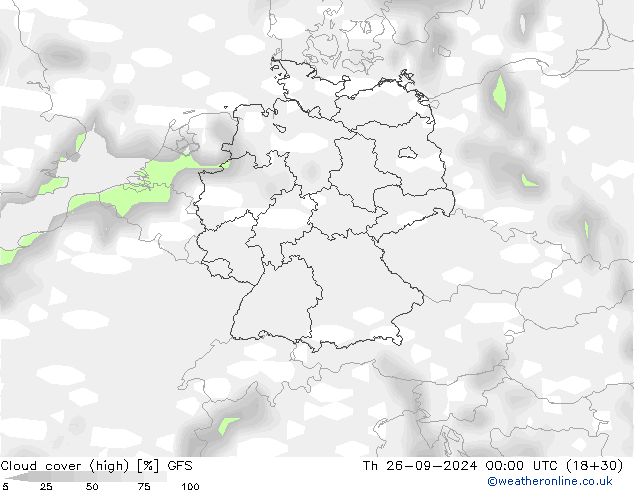 Nubes altas GFS jue 26.09.2024 00 UTC