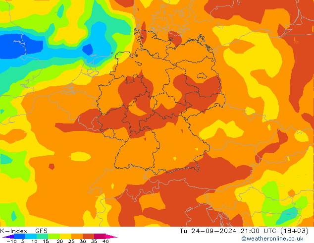 K-İndeksi GFS Sa 24.09.2024 21 UTC