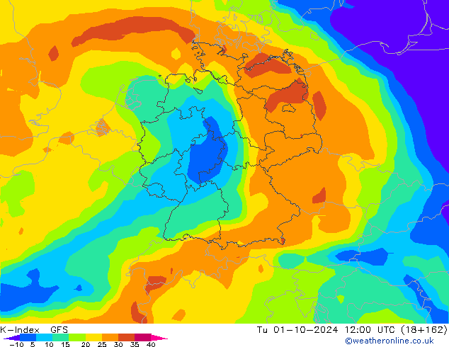 K-Index GFS  01.10.2024 12 UTC