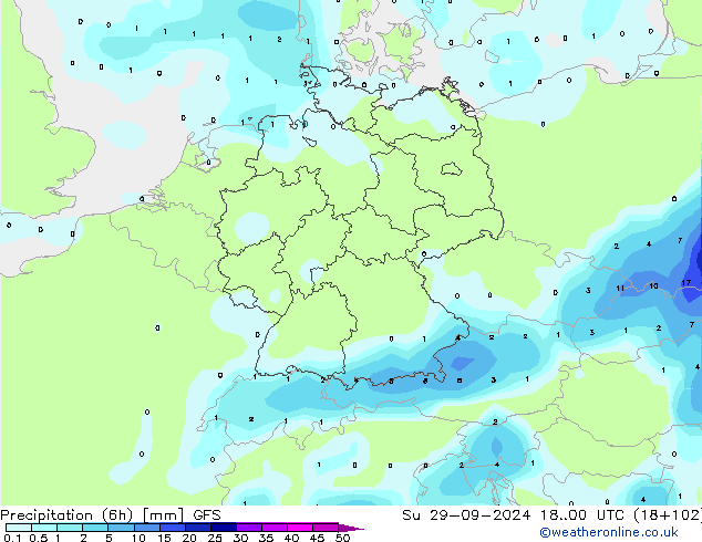 Z500/Rain (+SLP)/Z850 GFS nie. 29.09.2024 00 UTC