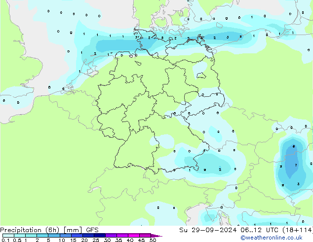 Z500/Rain (+SLP)/Z850 GFS Su 29.09.2024 12 UTC