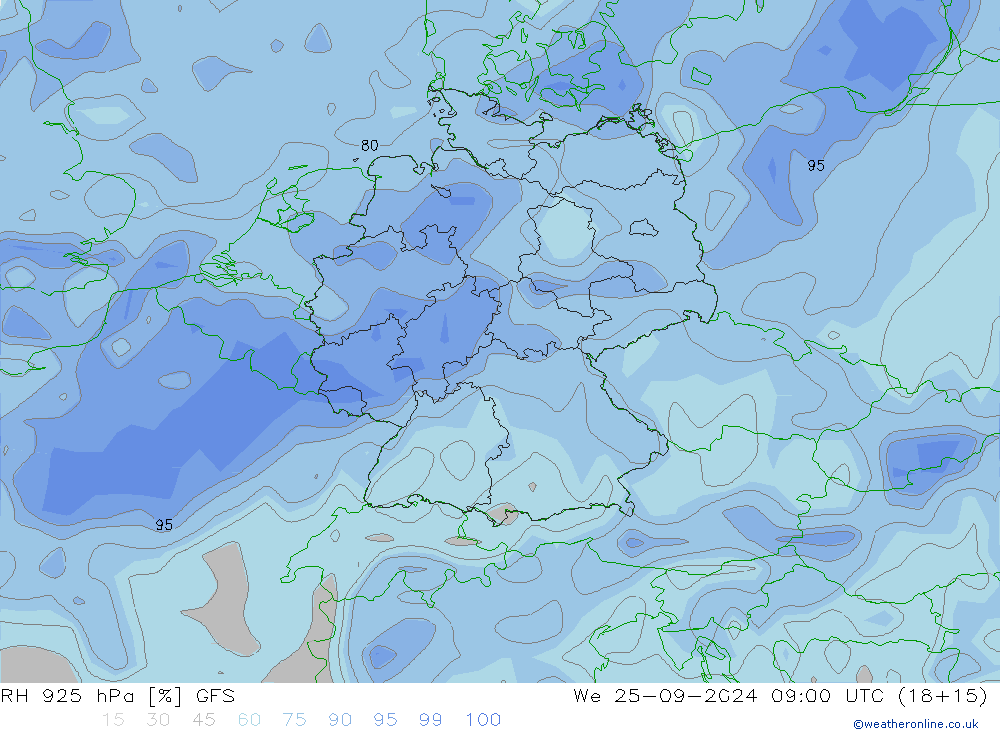 RV 925 hPa GFS wo 25.09.2024 09 UTC