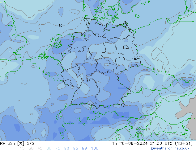 RH 2m GFS Th 26.09.2024 21 UTC